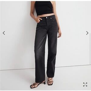 Madewell Black Low- Slung Straight Leg Jeans